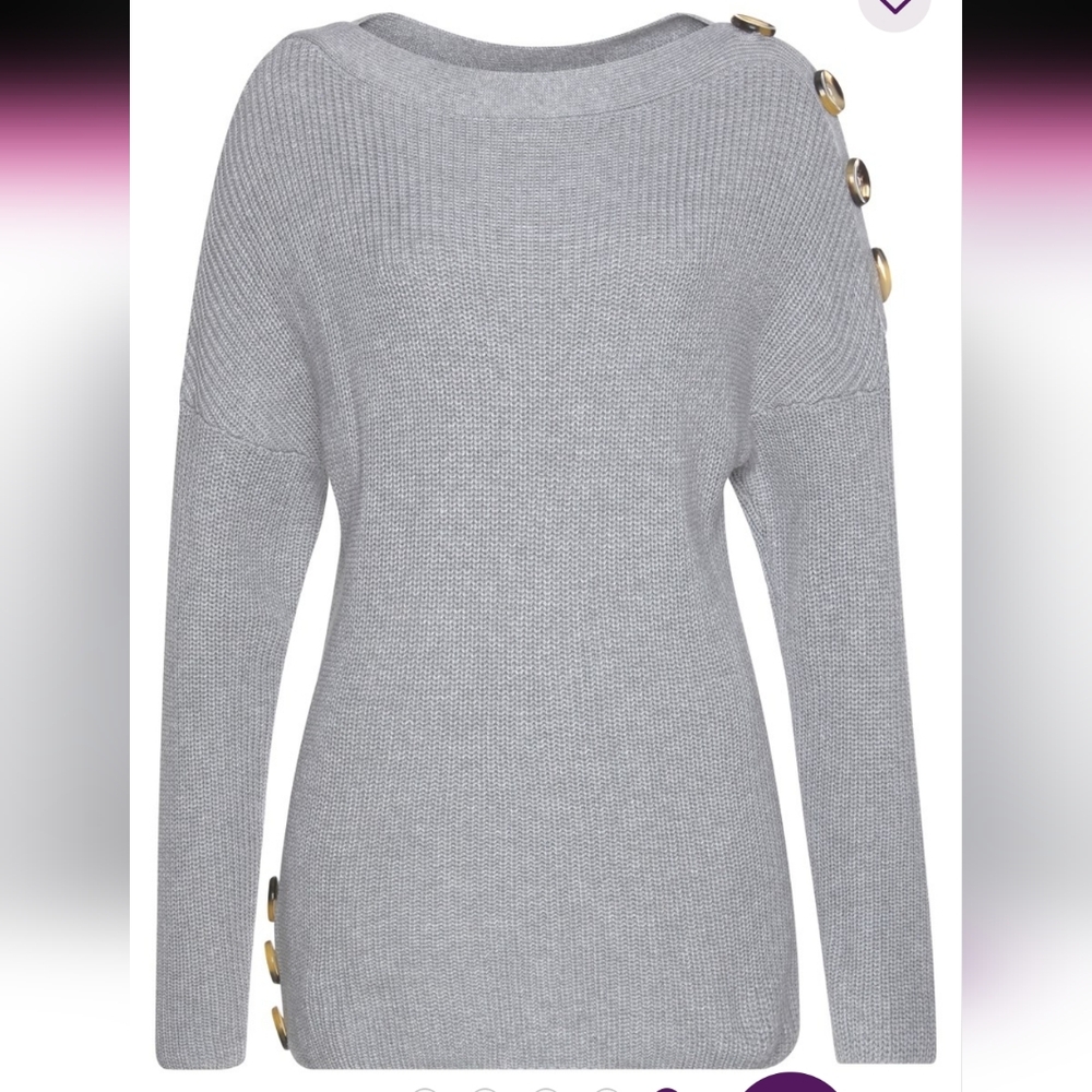 Lascana for Venus Grey Button Detail Sweater